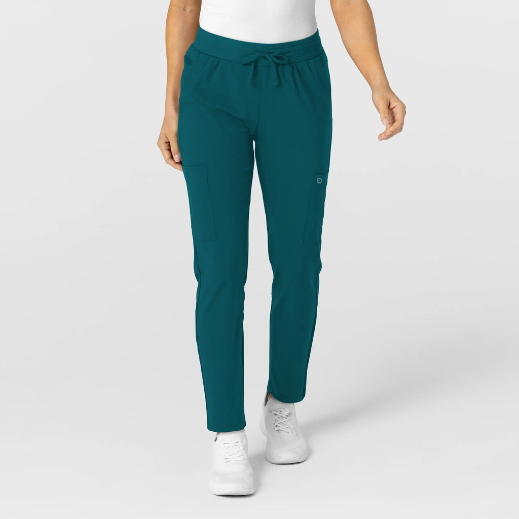 Wink Scrubs Women's Flex-n-Reach Track Scrub Pant Caribbean Blue | scrub-supply.com