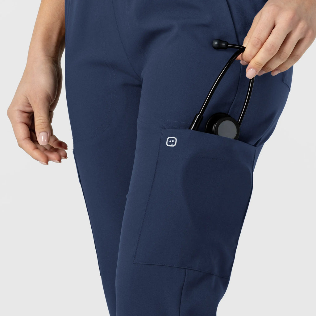 Wink Scrubs Women's Flex-n-Reach Track Scrub Pant Navy | scrub-supply.com