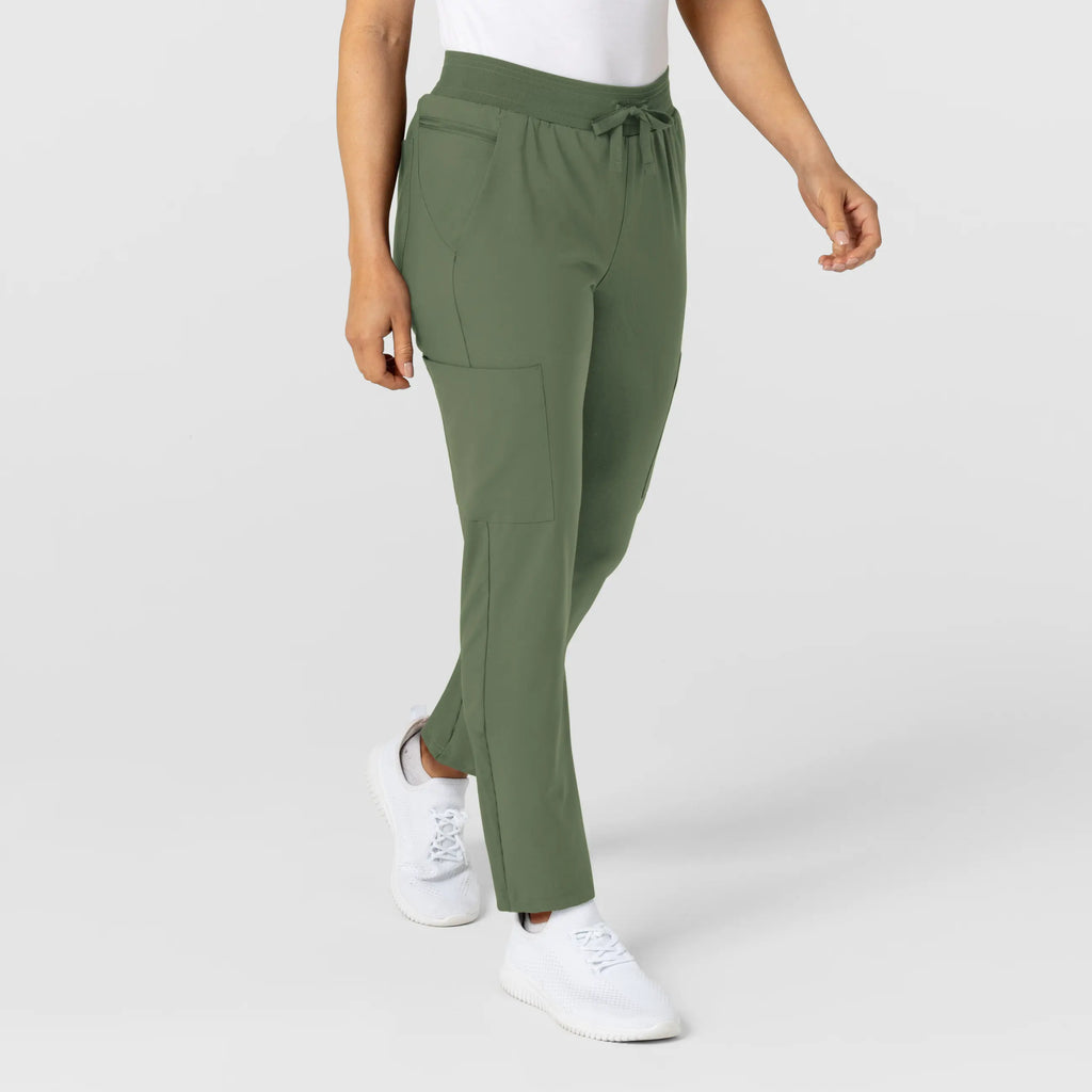 Wink Scrubs Women's Flex-n-Reach Track Scrub Pant Olive | scrub-supply.com
