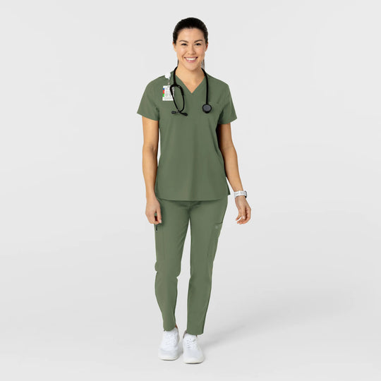 Wink Scrubs Women's Flex-n-Reach Track Scrub Pant Olive | scrub-supply.com