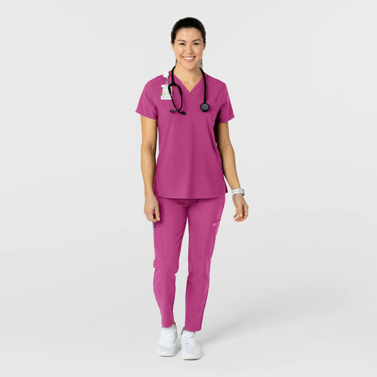 Wink Scrubs Women's Flex-n-Reach Track Scrub Pant Raspberry | scrub-supply.com