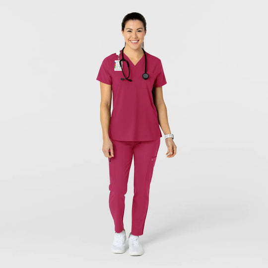 Wink Scrubs Women's Flex-n-Reach Track Scrub Pant Viva Magenta | scrub-supply.com