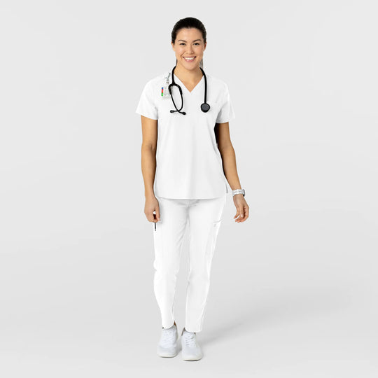 Wink Scrubs Women's Flex-n-Reach Track Scrub Pant White | scrub-supply.com
