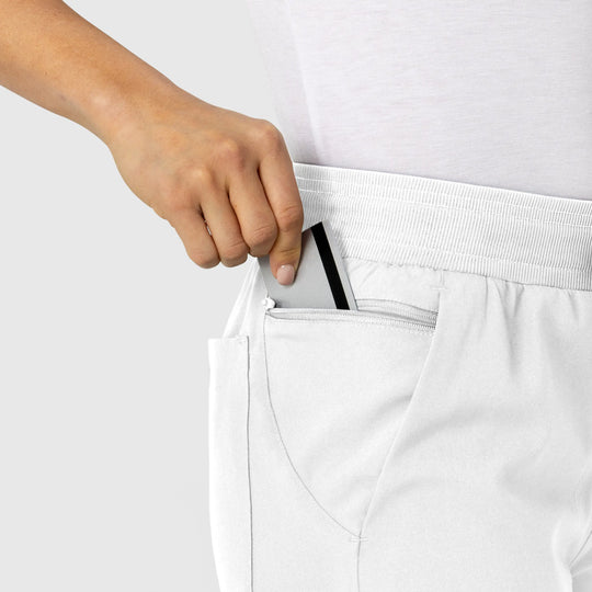 Wink Scrubs Women's Flex-n-Reach Track Scrub Pant White | scrub-supply.com