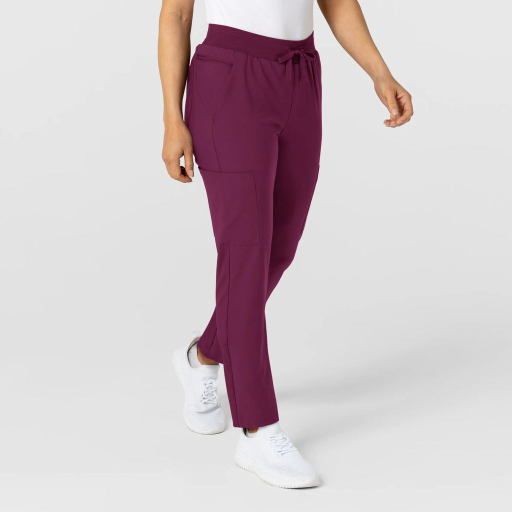 Wink Scrubs Women's Flex-n-Reach Track Scrub Pant Wine | scrub-supply.com