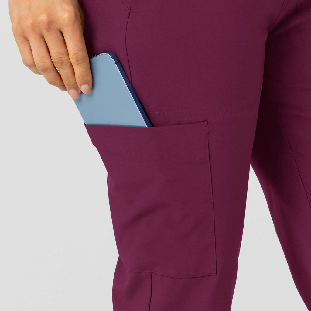 Wink Scrubs Women's Flex-n-Reach Track Scrub Pant Wine | scrub-supply.com