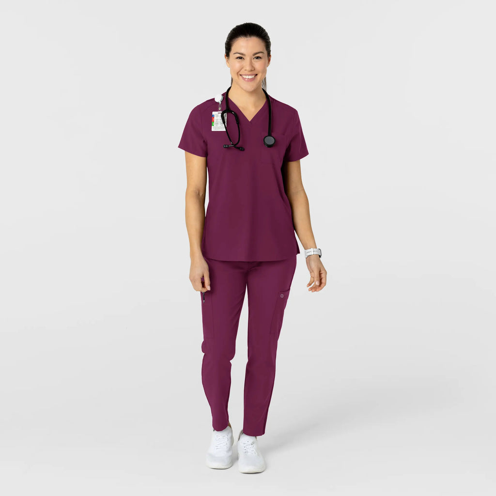 Wink Scrubs Women's Flex-n-Reach Track Scrub Pant Wine | scrub-supply.com