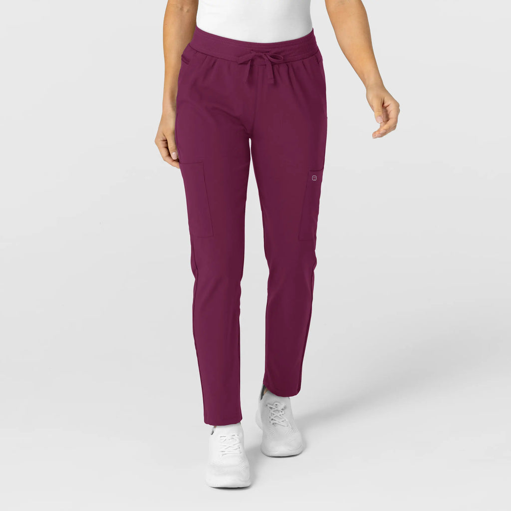 Wink Scrubs Women's Flex-n-Reach Track Scrub Pant Wine | scrub-supply.com