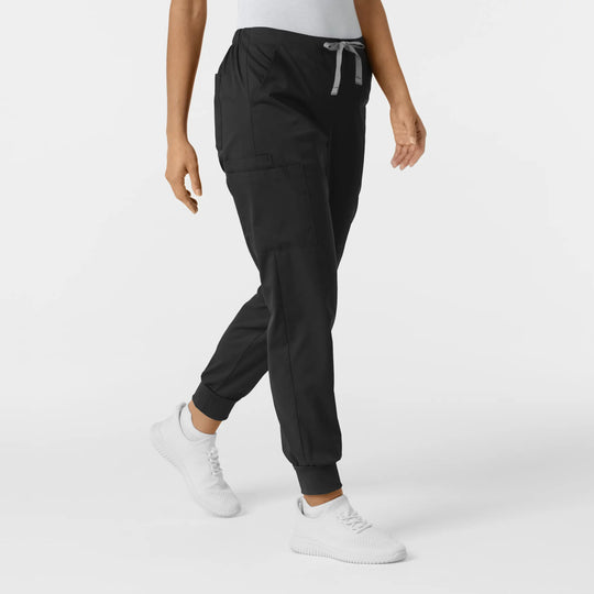 Wink Scrubs Women's Cargo Jogger Scrub Pant Black | scrub-supply.com