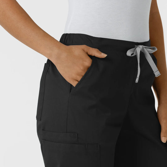 Wink Scrubs Women's Cargo Jogger Scrub Pant Black | scrub-supply.com