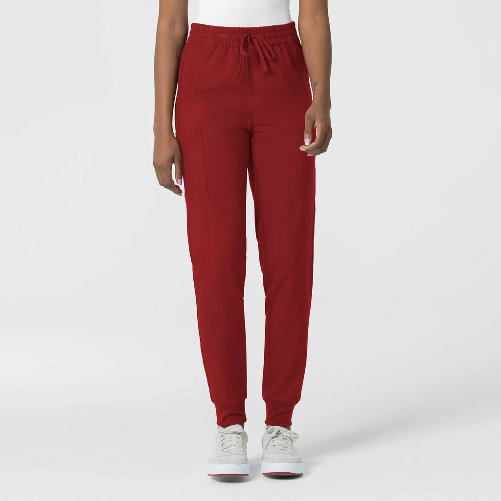 Wink Scrubs Women's Thrive Cargo Jogger Scrub Pant Burgundy | scrub-supply.com