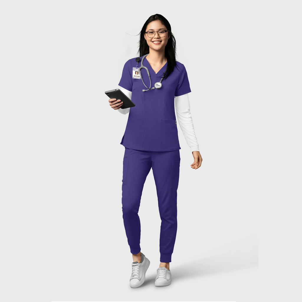 Wink Scrubs Women's Thrive Cargo Jogger Scrub Pant Grape | scrub-supply.com