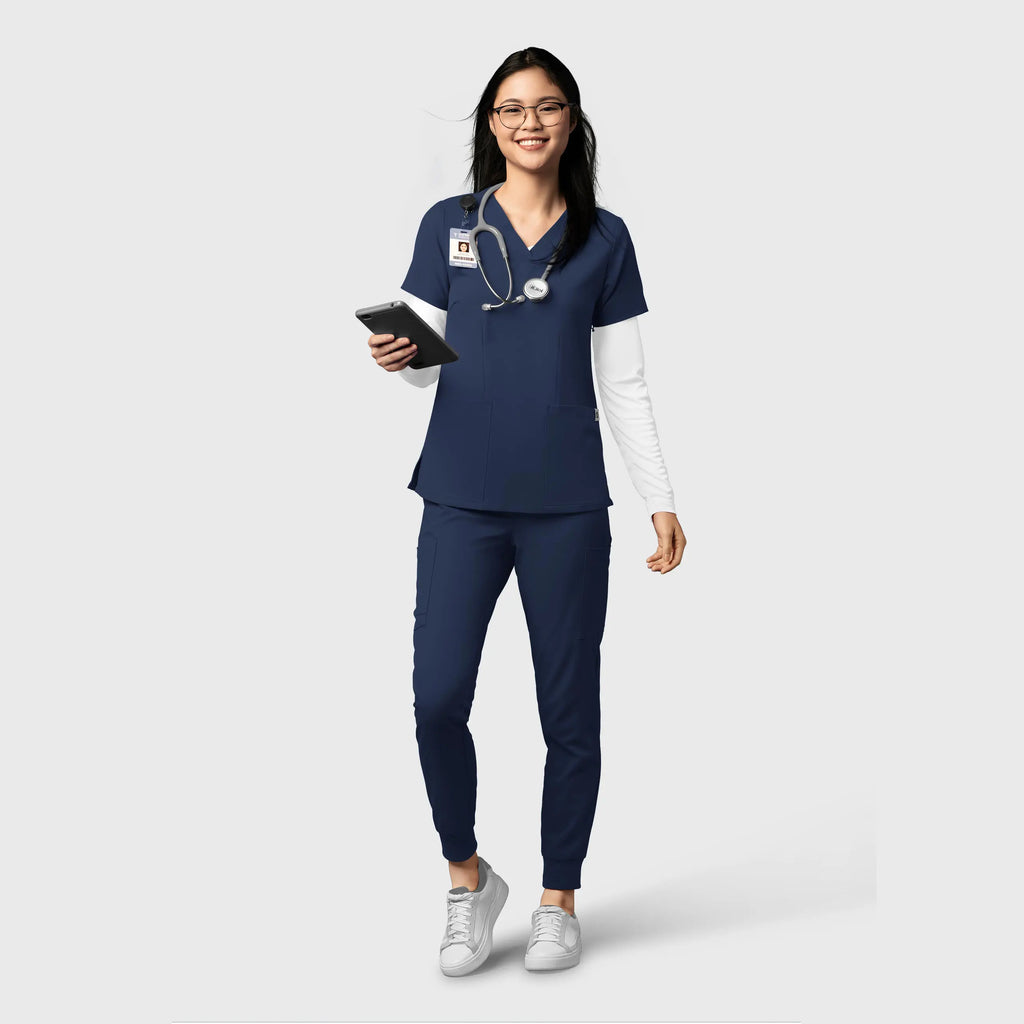 Wink Scrubs Women's Thrive Cargo Jogger Scrub Pant Navy | scrub-supply.com