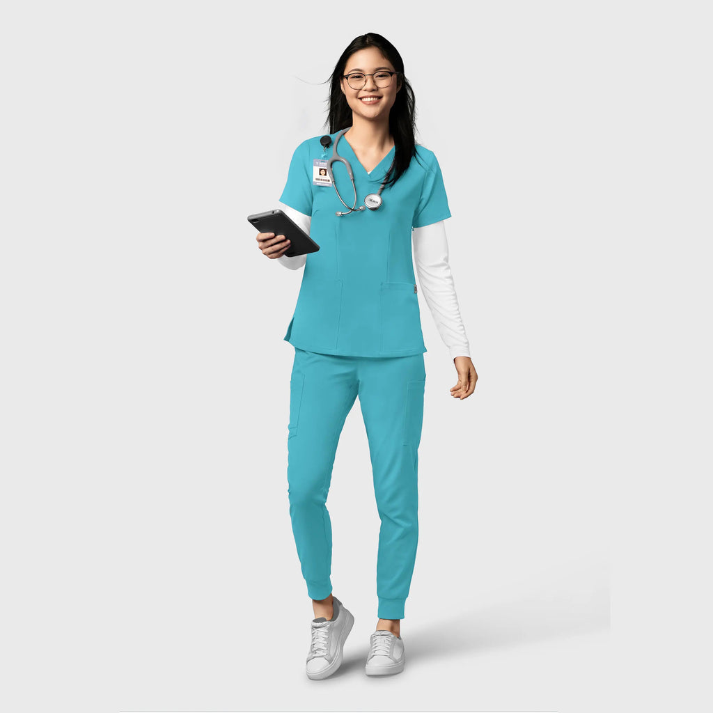 Wink Scrubs Women's Thrive Cargo Jogger Scrub Pant Teal | scrub-supply.com