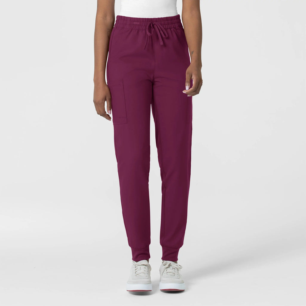 Wink Scrubs Women's Thrive Cargo Jogger Scrub Pant Wine | scrub-supply.com