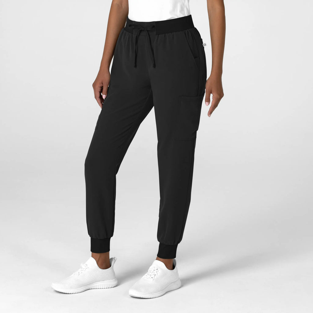 Wink Scrubs Women's Jogger Utility Scrub Pant Black | scrub-supply.com