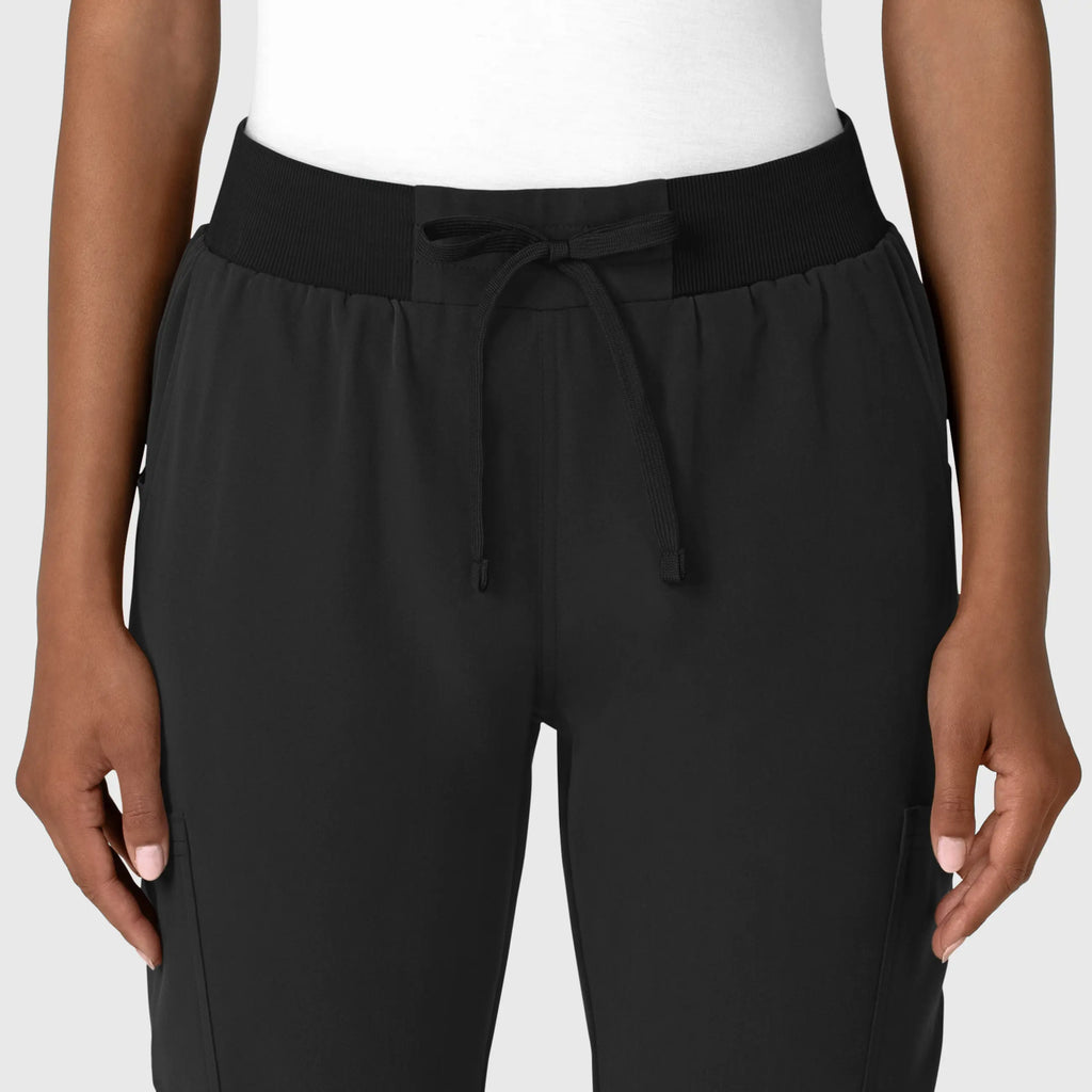 Wink Scrubs Women's Jogger Utility Scrub Pant Black | scrub-supply.com