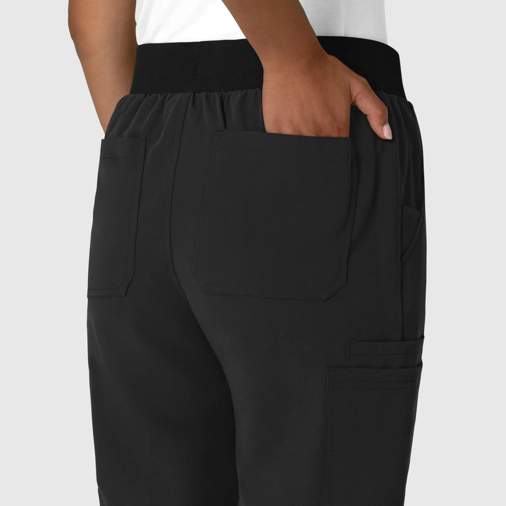 Wink Scrubs Women's Jogger Utility Scrub Pant Black | scrub-supply.com