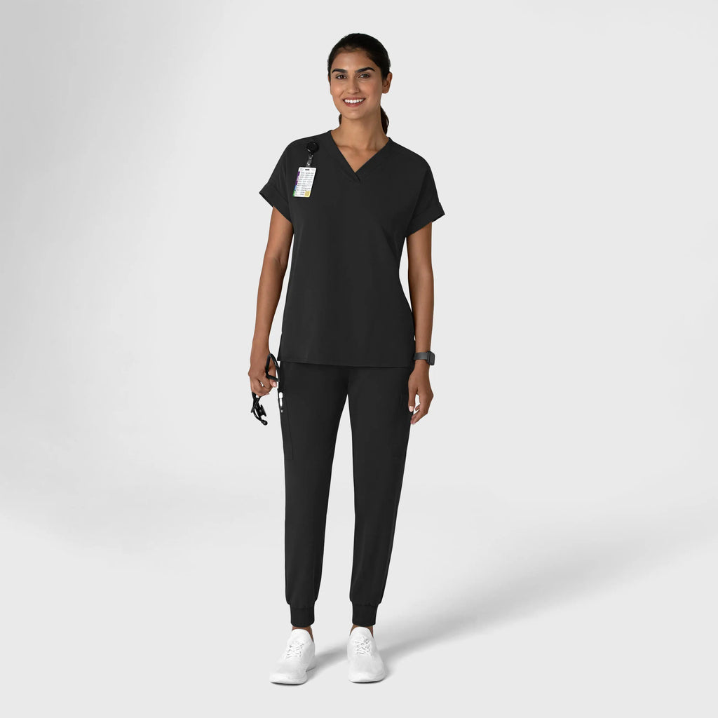 Wink Scrubs Women's Jogger Utility Scrub Pant Black | scrub-supply.com