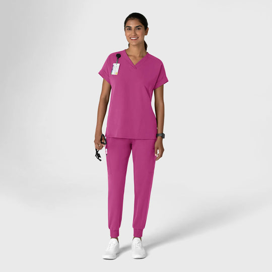 Wink Scrubs Women's Jogger Utility Scrub Pant Raspberry | scrub-supply.com