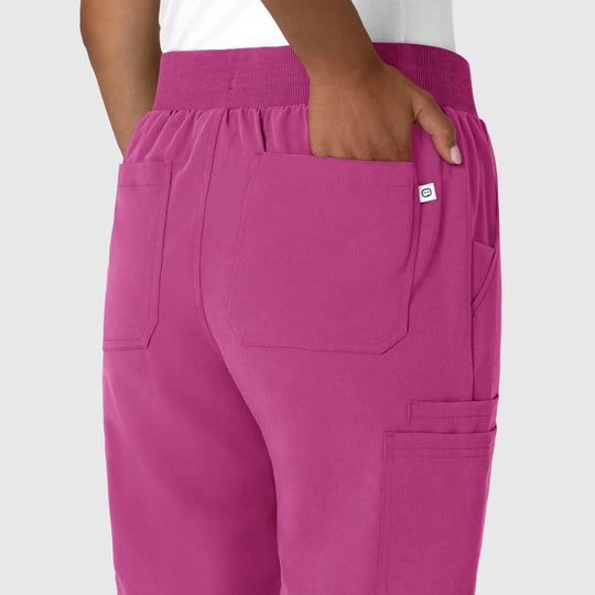 Wink Scrubs Women's Jogger Utility Scrub Pant Raspberry | scrub-supply.com