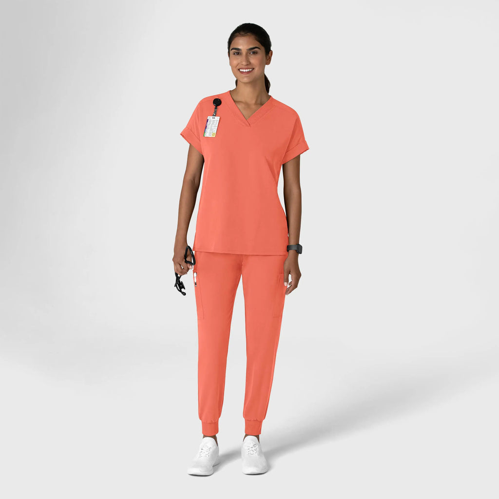 Wink Scrubs Women's Jogger Utility Scrub Pant Sugar Coral | scrub-supply.com