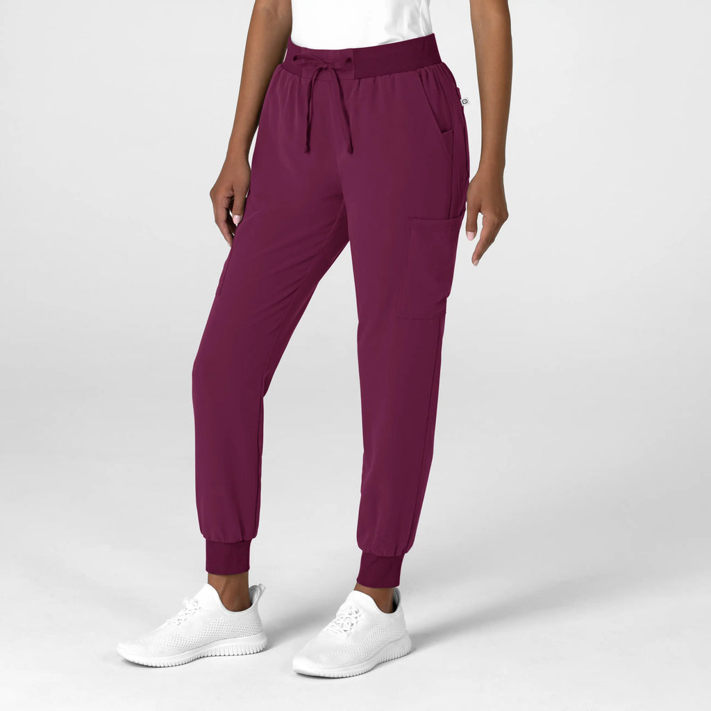 Wink Scrubs Women's Jogger Utility Scrub Pant Wine | scrub-supply.com