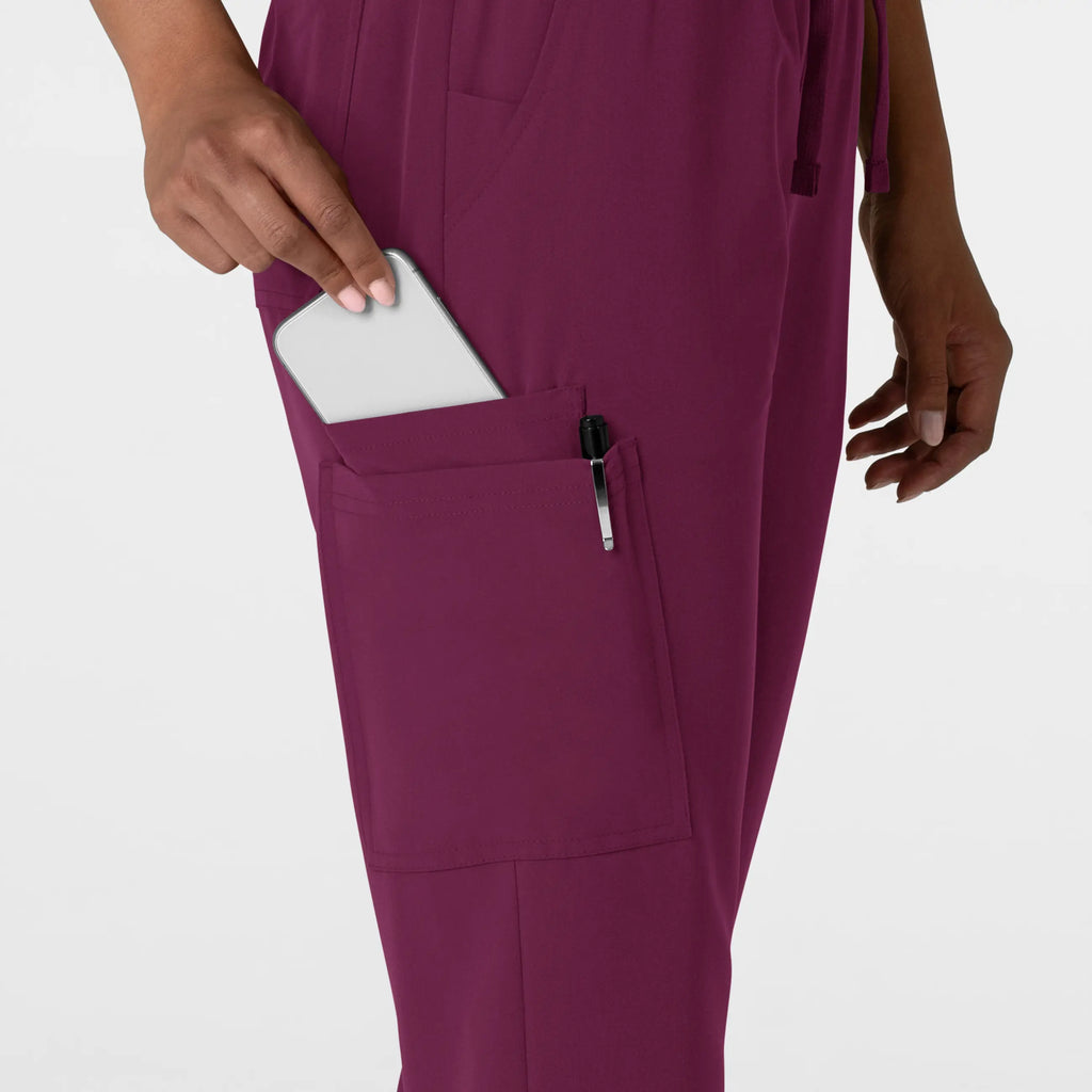 Wink Scrubs Women's Jogger Utility Scrub Pant Wine | scrub-supply.com