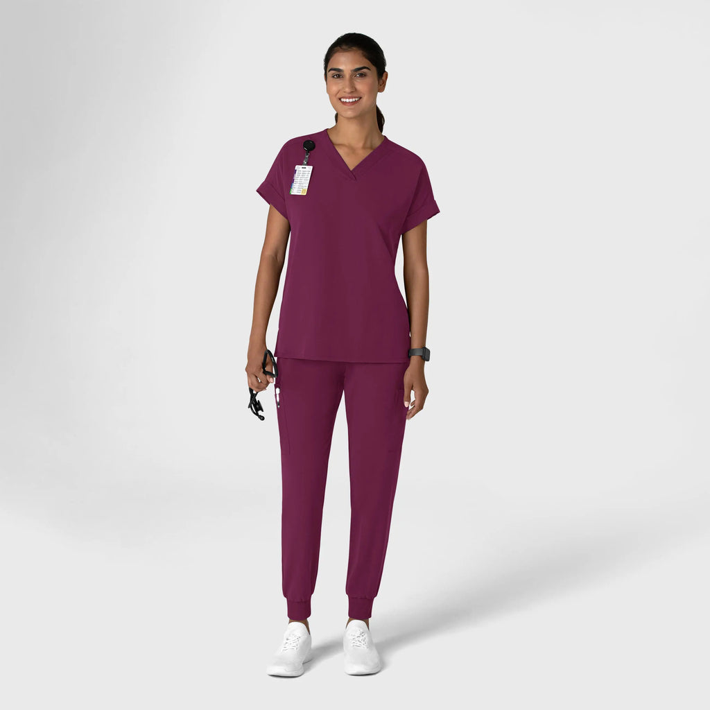 Wink Scrubs Women's Jogger Utility Scrub Pant Wine | scrub-supply.com