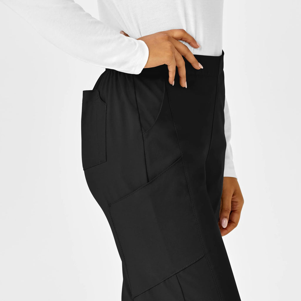 Wink Scrubs Women's Flat Front Cargo Scrub Pant Black | scrub-supply.com