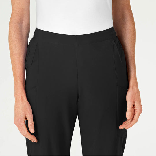 Wink Scrubs Women's Flat Front Cargo Scrub Pant Black | scrub-supply.com
