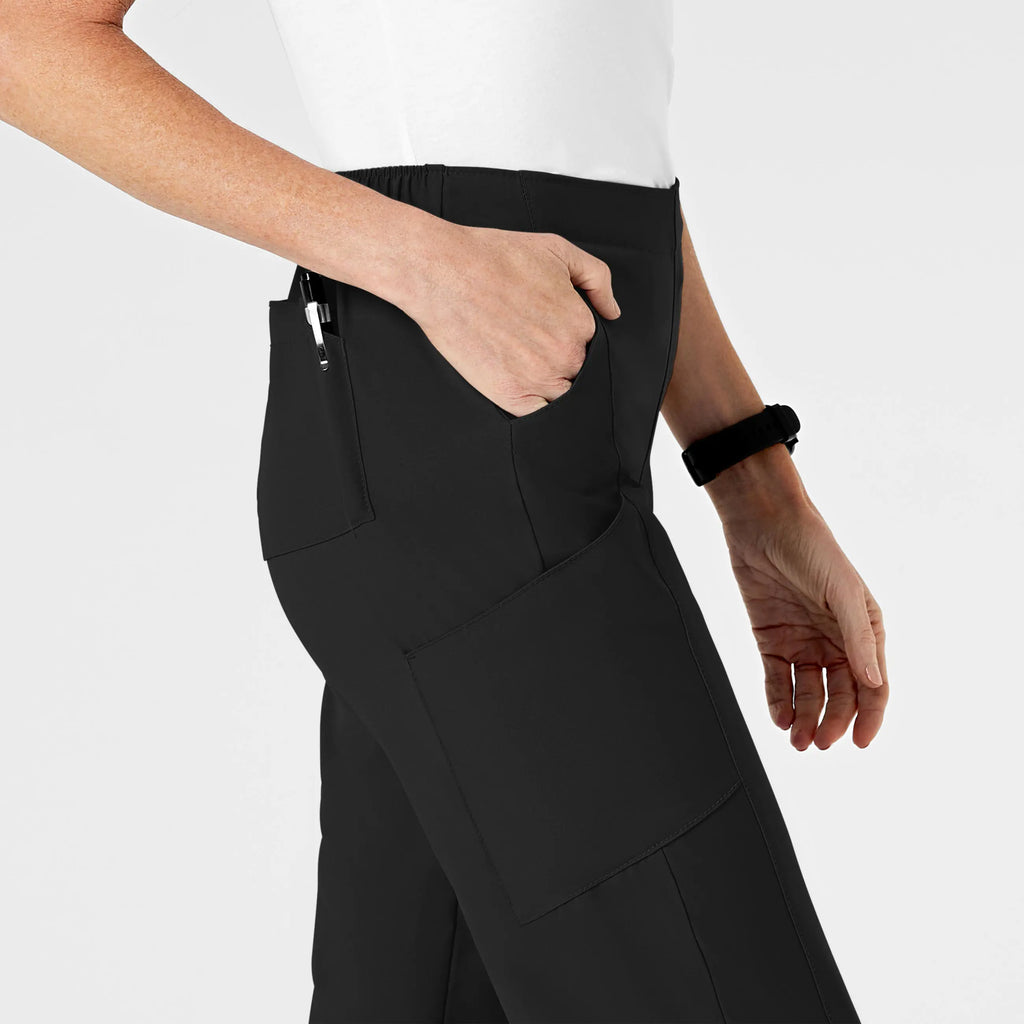 Wink Scrubs Women's Flat Front Cargo Scrub Pant Black | scrub-supply.com