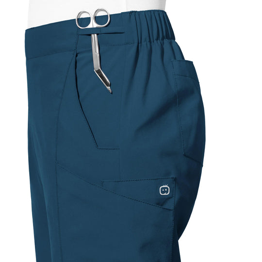 Wink Scrubs Women's Flat Front Cargo Scrub Pant Caribbean Blue | scrub-supply.com