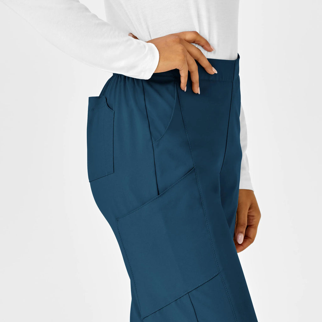 Wink Scrubs Women's Flat Front Cargo Scrub Pant Caribbean Blue | scrub-supply.com