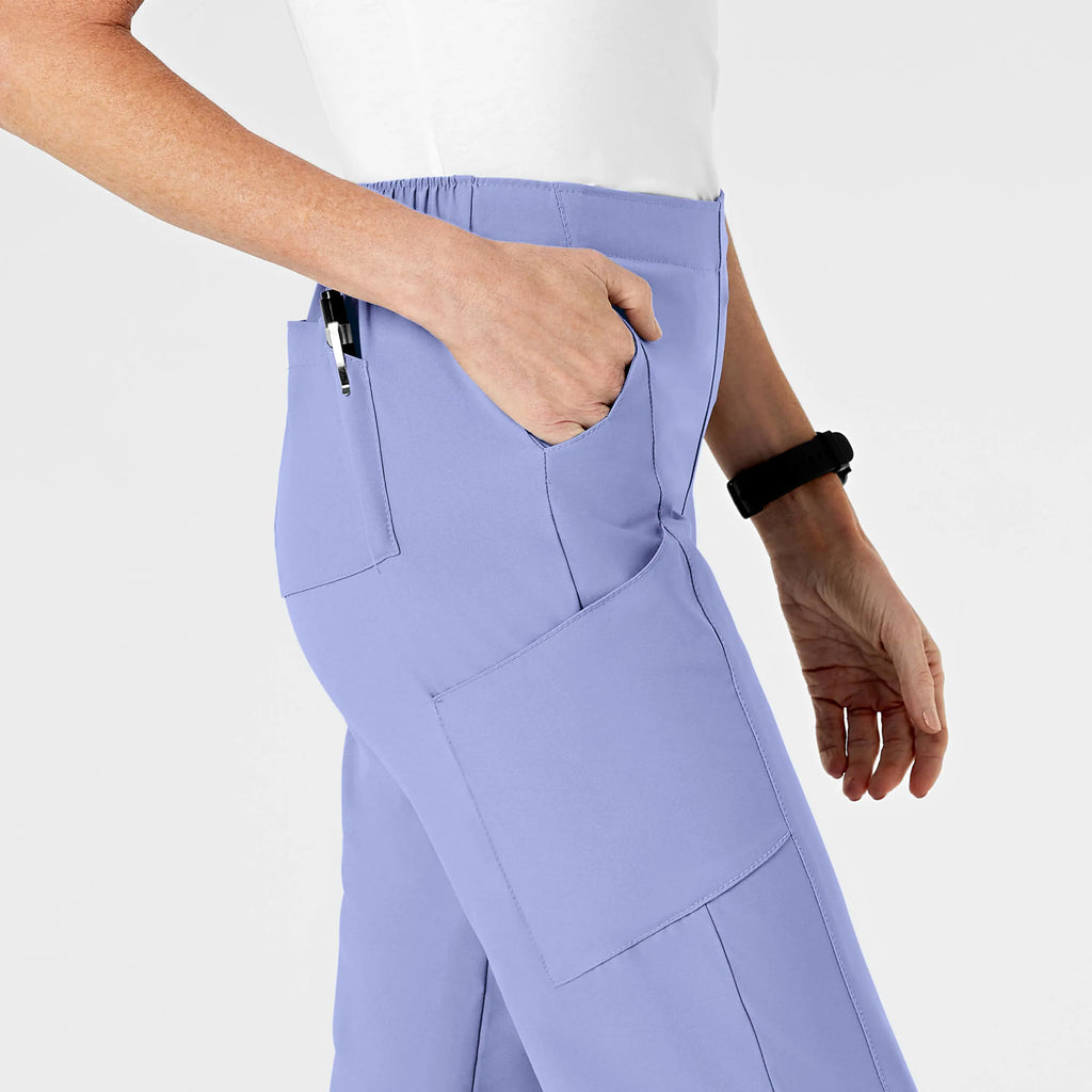 Wink Scrubs Women's Flat Front Cargo Scrub Pant Ceil Blue | scrub-supply.com