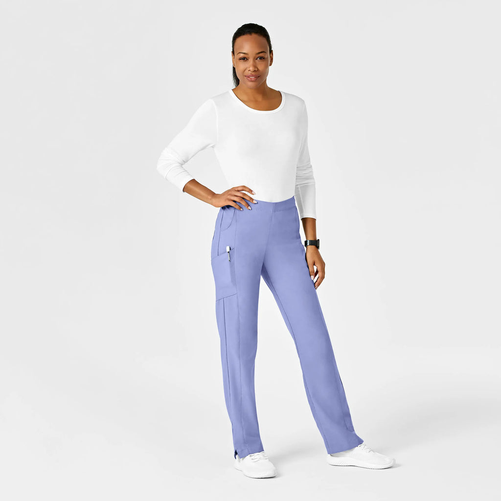 Wink Scrubs Women's Flat Front Cargo Scrub Pant Ceil Blue | scrub-supply.com