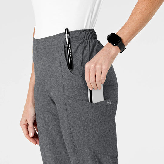 Wink Scrubs Women's Flat Front Cargo Scrub Pant Charcoal Heather | scrub-supply.com