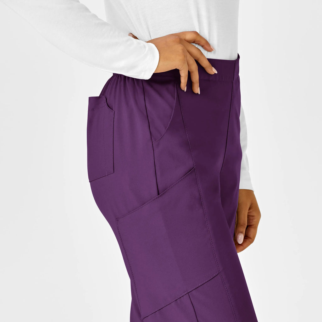 Wink Scrubs Women's Flat Front Cargo Scrub Pant Eggplant | scrub-supply.com