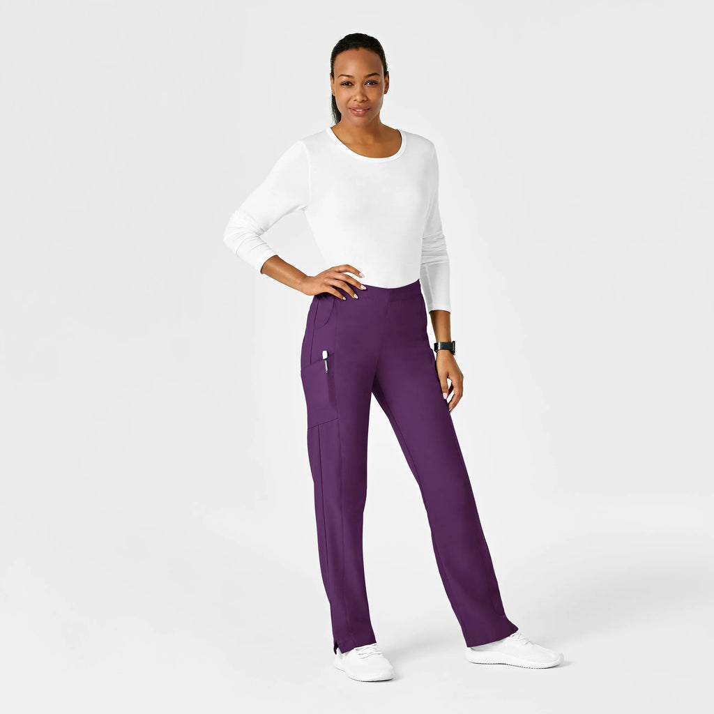 Wink Scrubs Women's Flat Front Cargo Scrub Pant Eggplant | scrub-supply.com