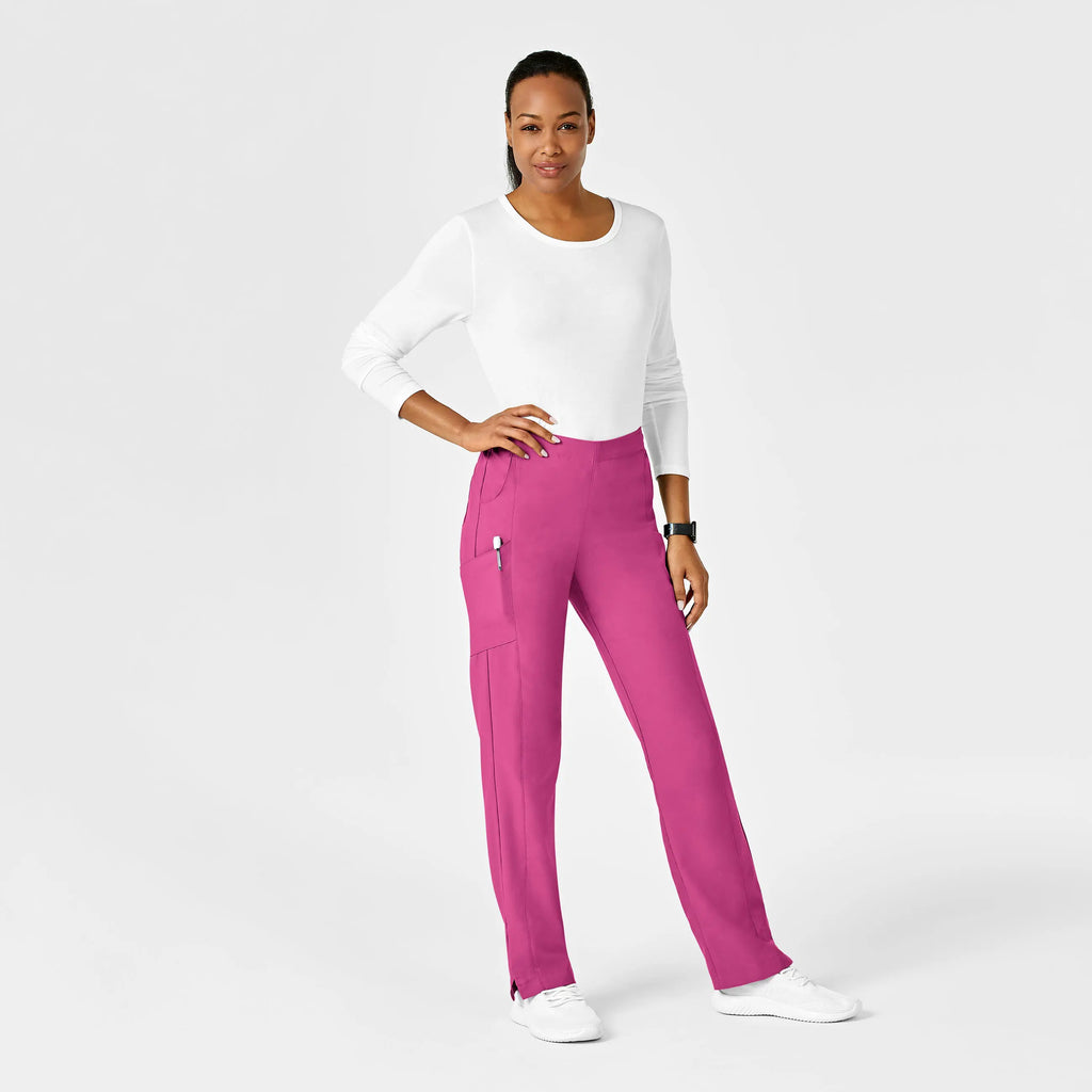 Wink Scrubs Women's Flat Front Cargo Scrub Pant Hot Pink | scrub-supply.com