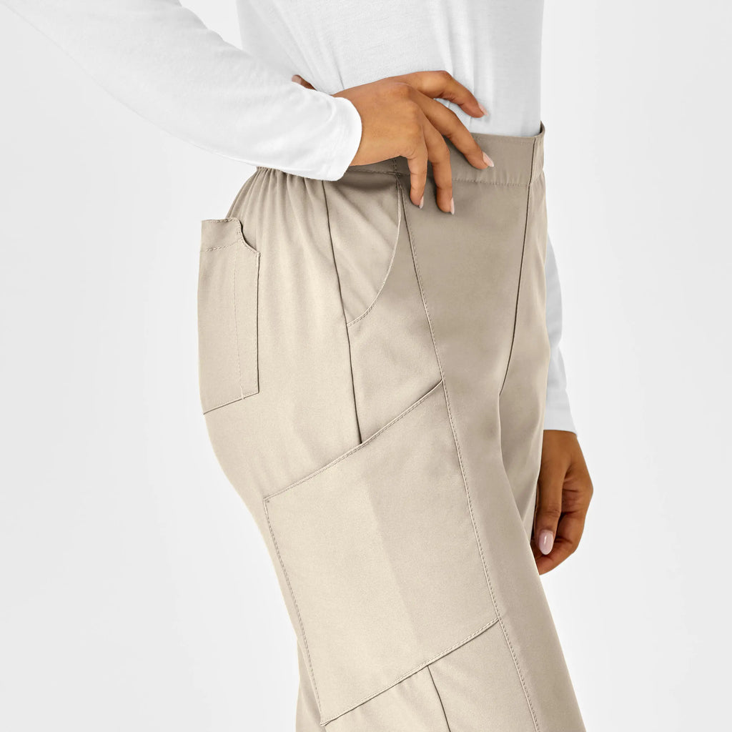 Wink Scrubs Women's Flat Front Cargo Scrub Pant Khaki | scrub-supply.com