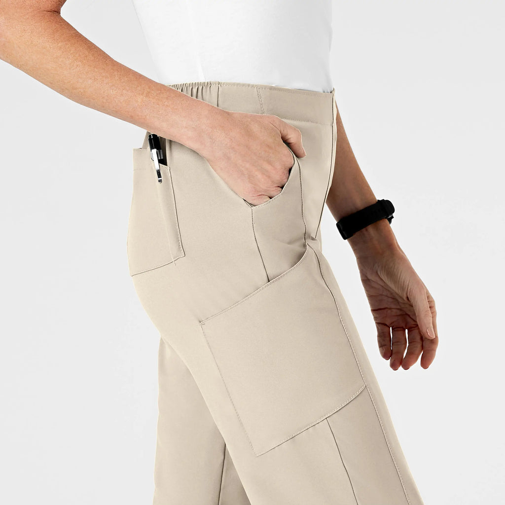 Wink Scrubs Women's Flat Front Cargo Scrub Pant Khaki | scrub-supply.com