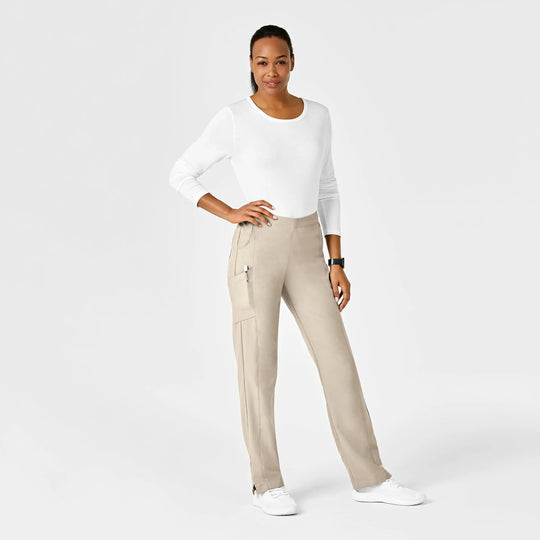 Wink Scrubs Women's Flat Front Cargo Scrub Pant Khaki | scrub-supply.com