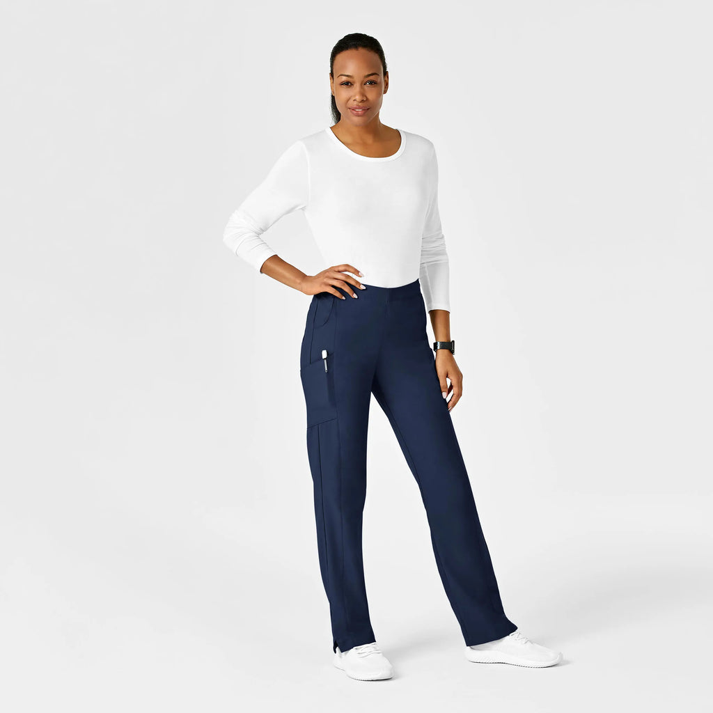 Wink Scrubs Women's Flat Front Cargo Scrub Pant Navy | scrub-supply.com