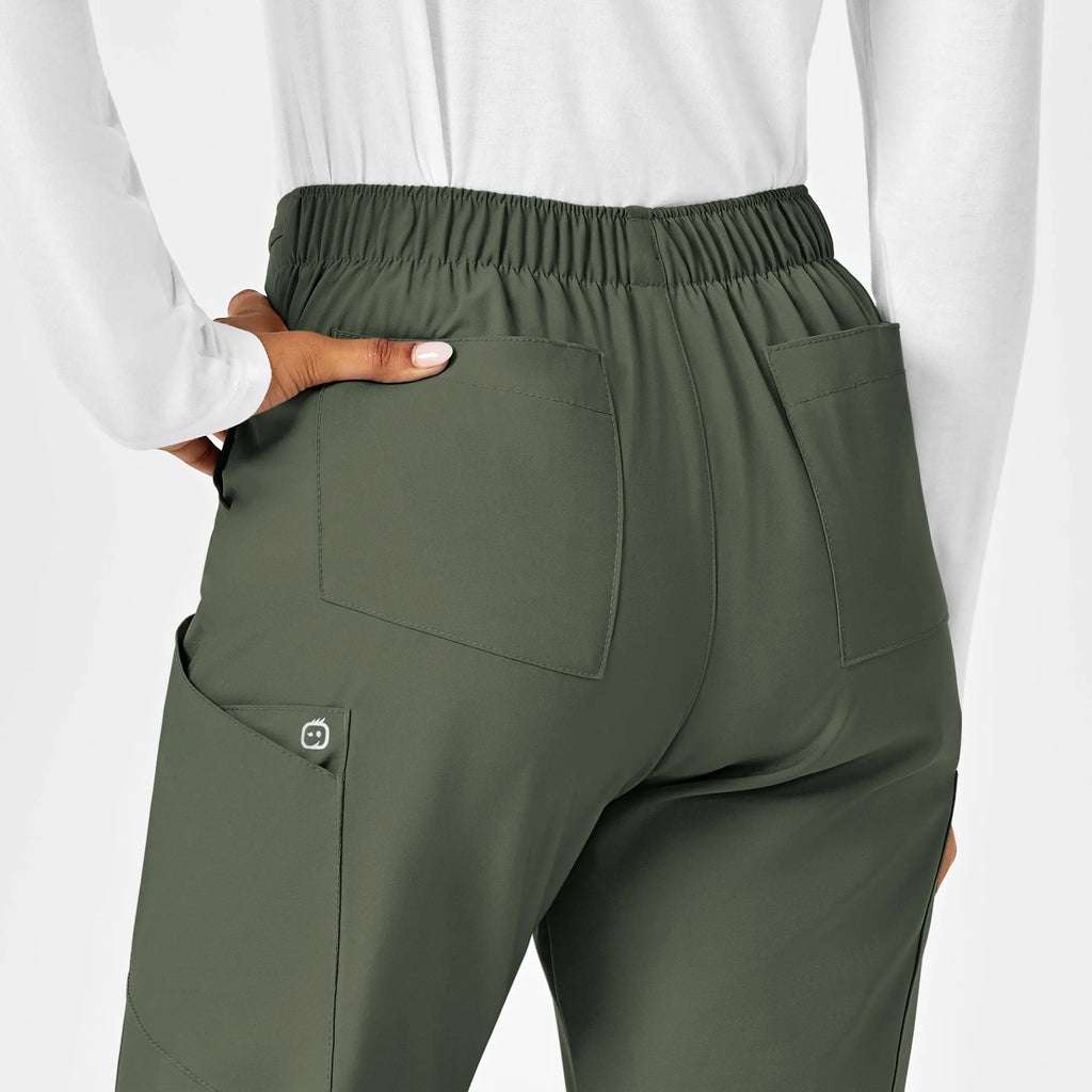 Wink Scrubs Women's Flat Front Cargo Scrub Pant Olive | scrub-supply.com