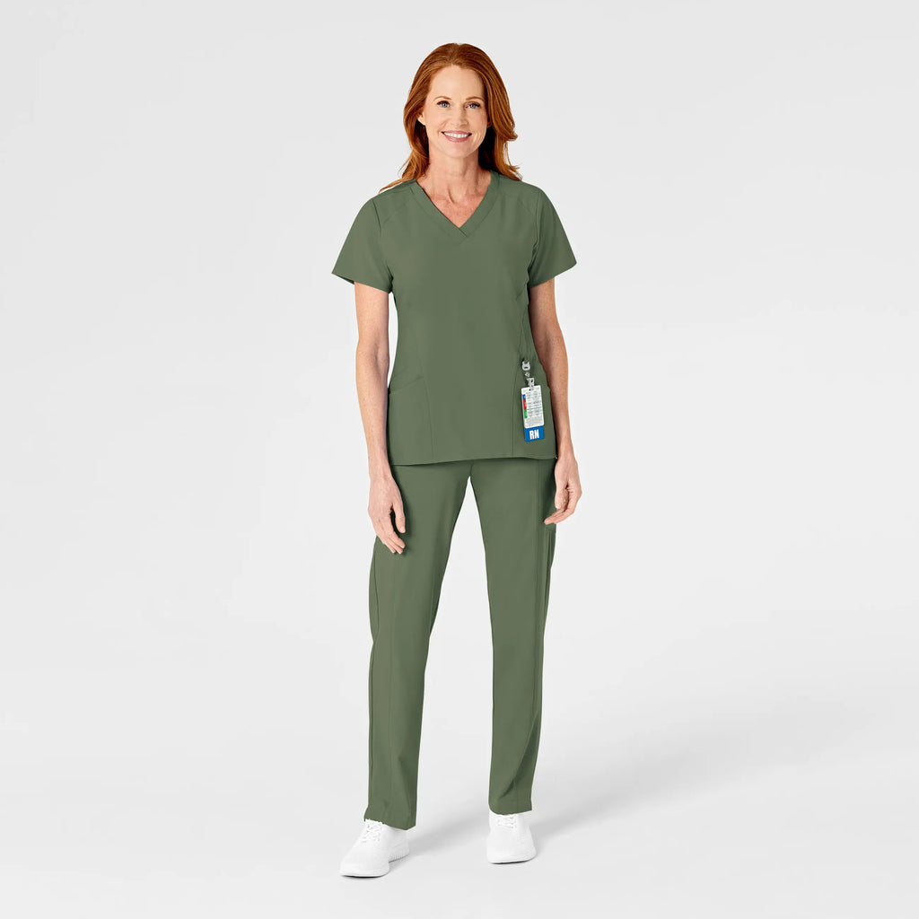 Wink Scrubs Women's Flat Front Cargo Scrub Pant Olive | scrub-supply.com