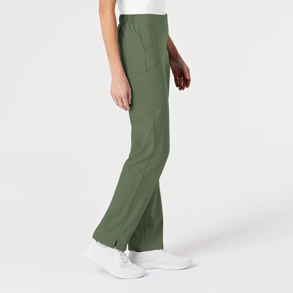 Wink Scrubs Women's Flat Front Cargo Scrub Pant Olive | scrub-supply.com