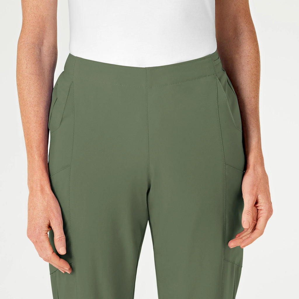 Wink Scrubs Women's Flat Front Cargo Scrub Pant Olive | scrub-supply.com