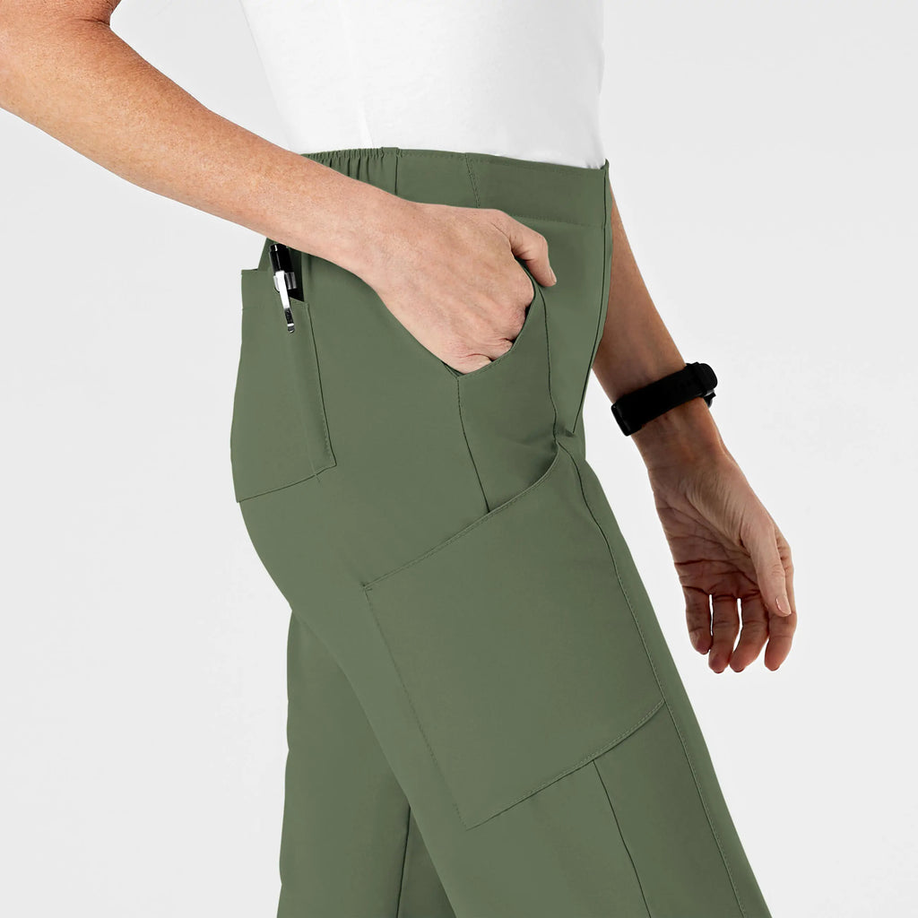 Wink Scrubs Women's Flat Front Cargo Scrub Pant Olive | scrub-supply.com