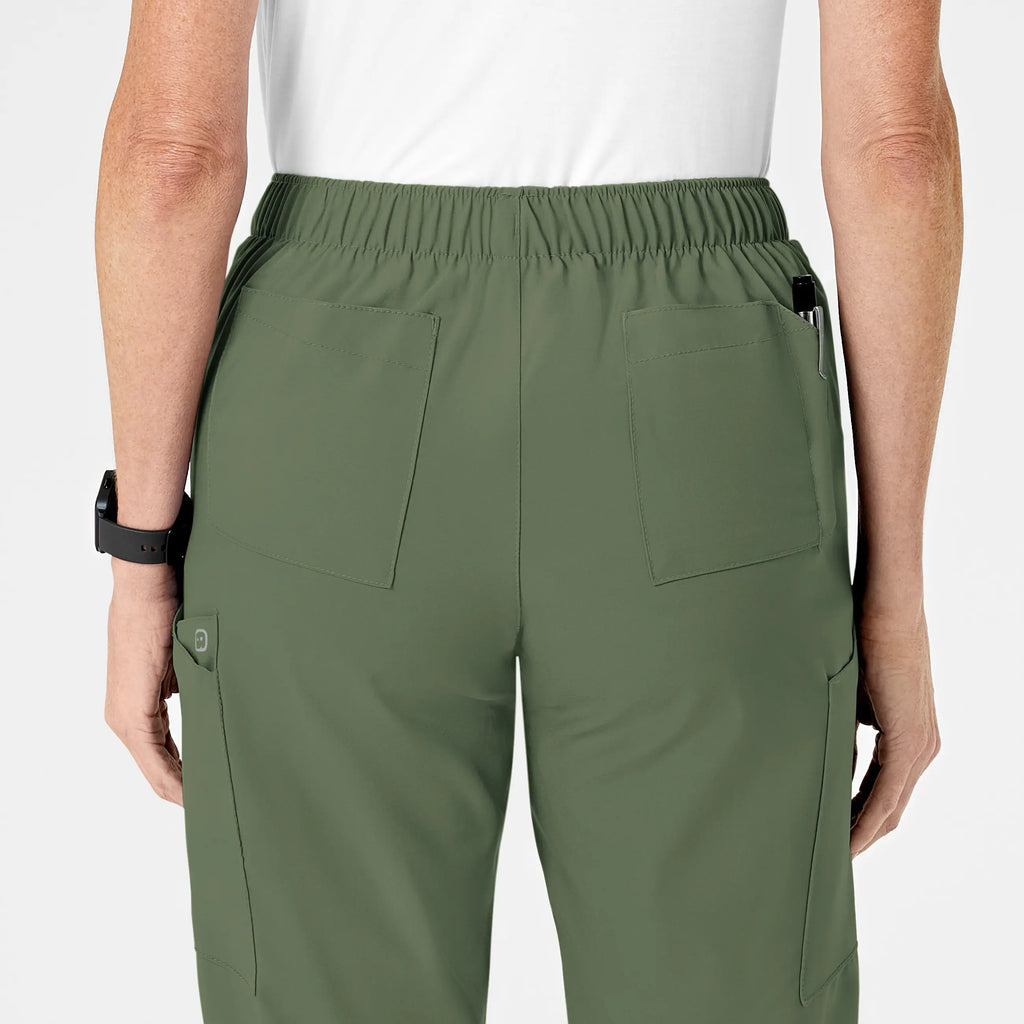 Wink Scrubs Women's Flat Front Cargo Scrub Pant Olive | scrub-supply.com